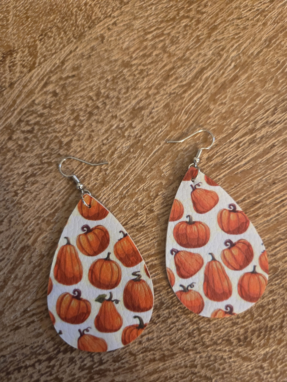 Fall Pumpkin Teardrop Dangle Earrings - Orange